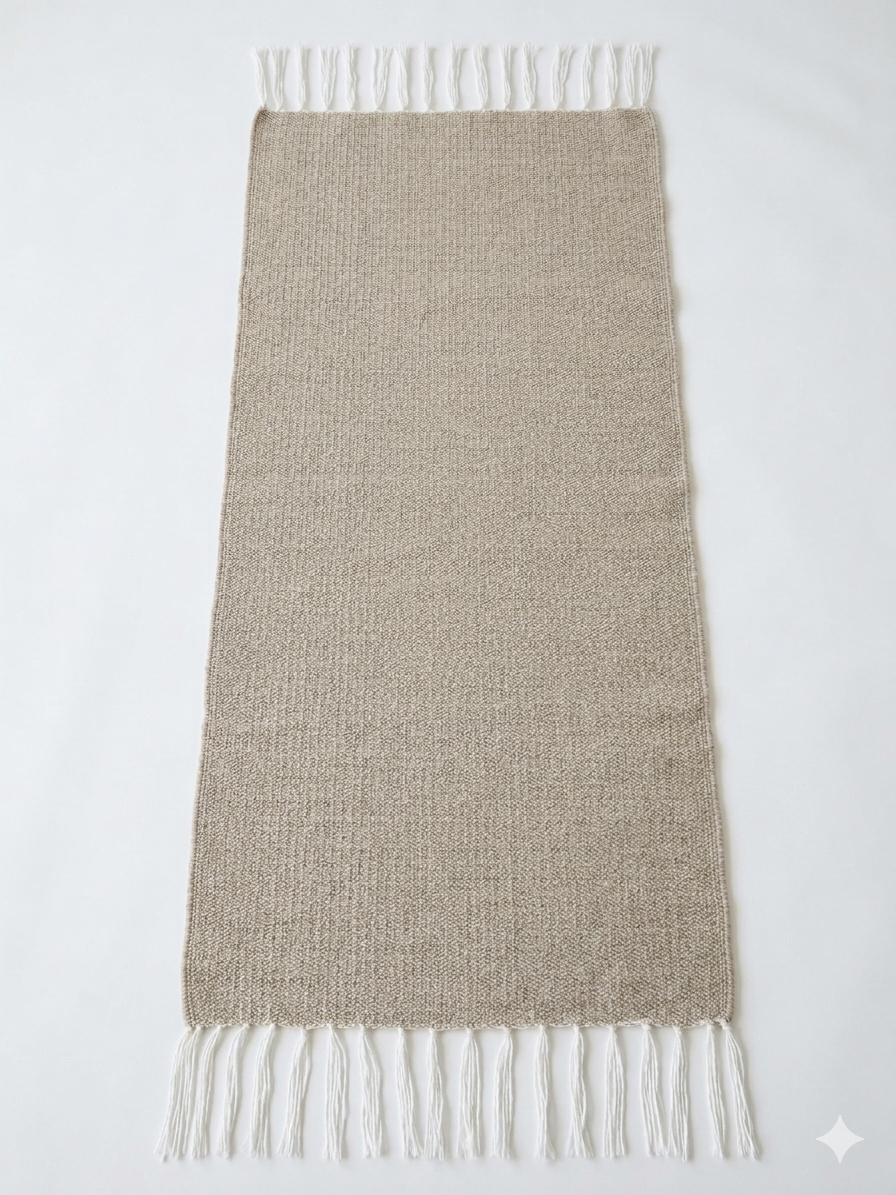 Tapis rectangulaire en coton tissé à la main, Motif naturel 130*60 cm
