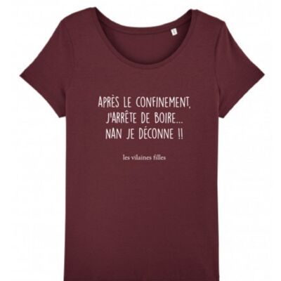 T-Shirt mit Rundhalsausschnitt nach der Entbindung-Bordeaux