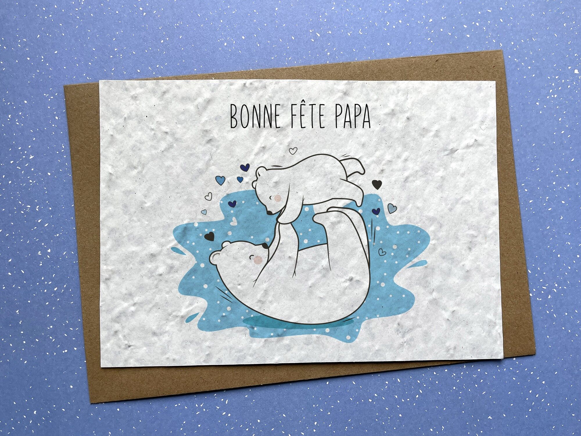 Tarjeta plantable Feliz Día del Padre, Papá Oso