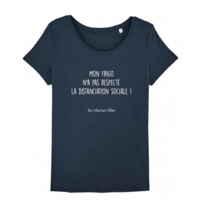 Tee-shirt col rond Mon frigo-Bleu marine