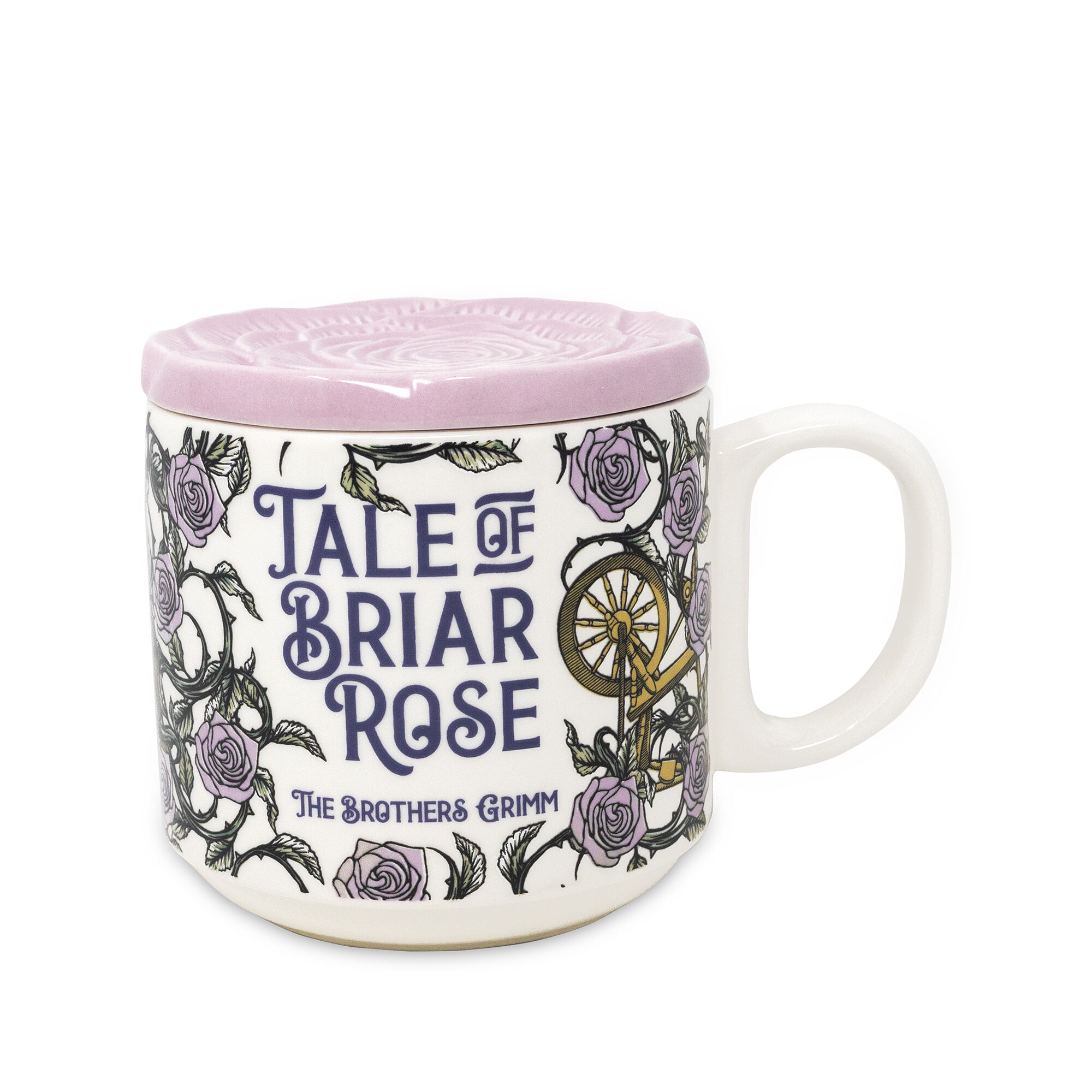 Ceramic Mug with Molded Lid, Briar Rose