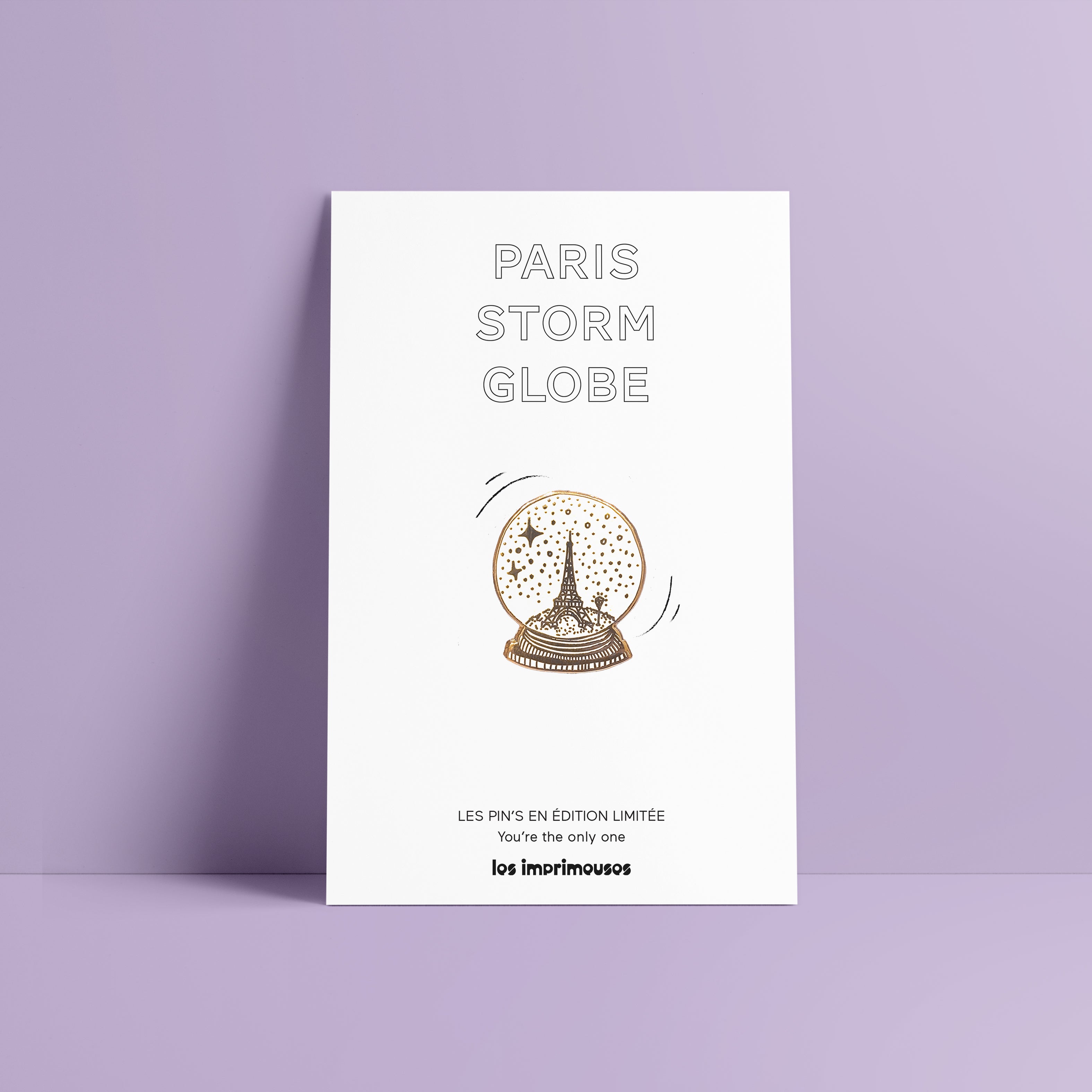 Eiffel Tower Snow Globe Pin - Paris Storm Globe