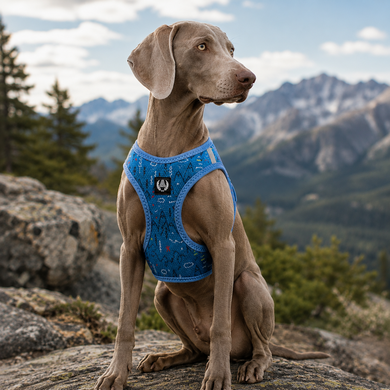 Alpha Dog Atmungsaktives Air Mesh Geschirr Blueline - 5-teiliges Set