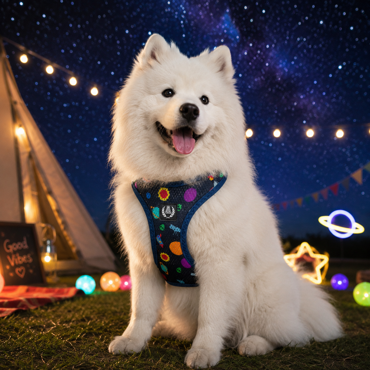 Alpha Dog Atmungsaktives Air Mesh Geschirr Spacejam - 5-teiliges Set