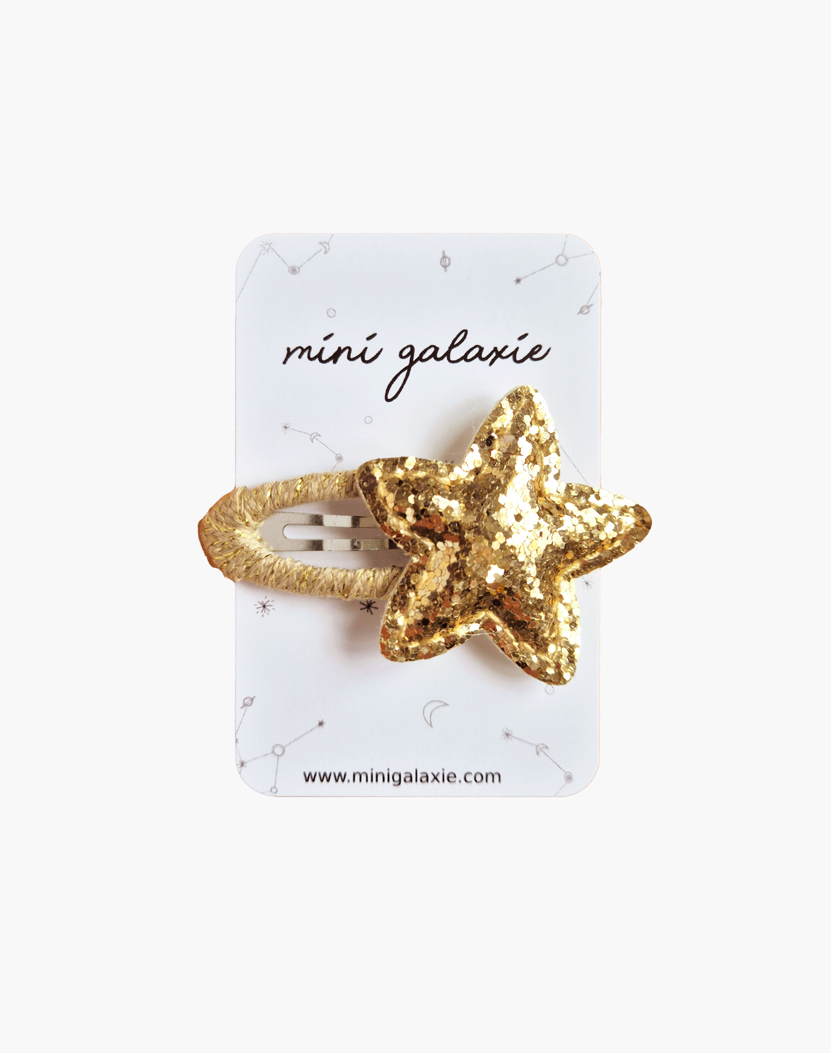 Glitter hair clip for children with gold glitter star ⭐ - birthday gift idea