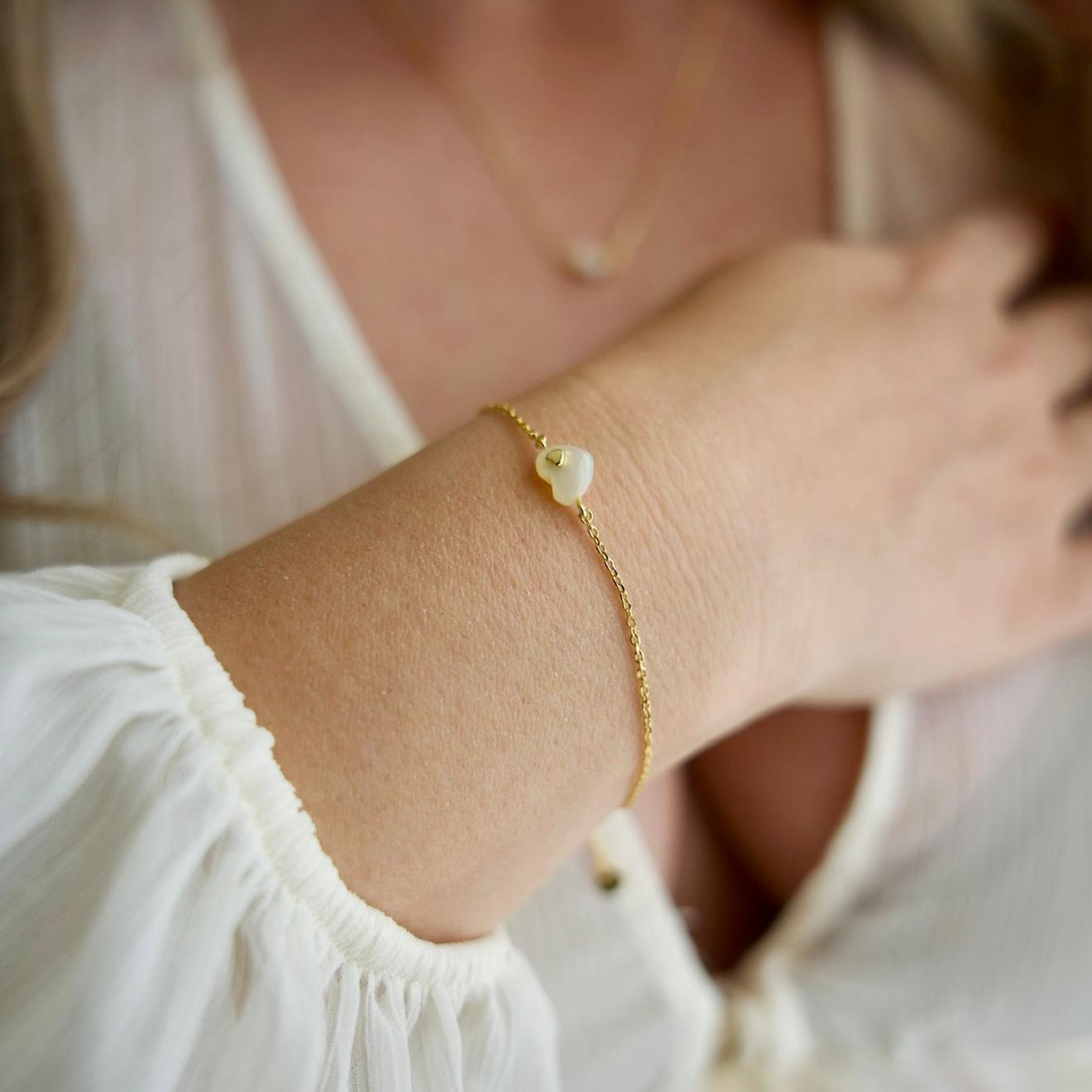 Heart in Heart Pregnancy Collection x Fertility Mother of Pearl 925 Silver 18k Gold Plated