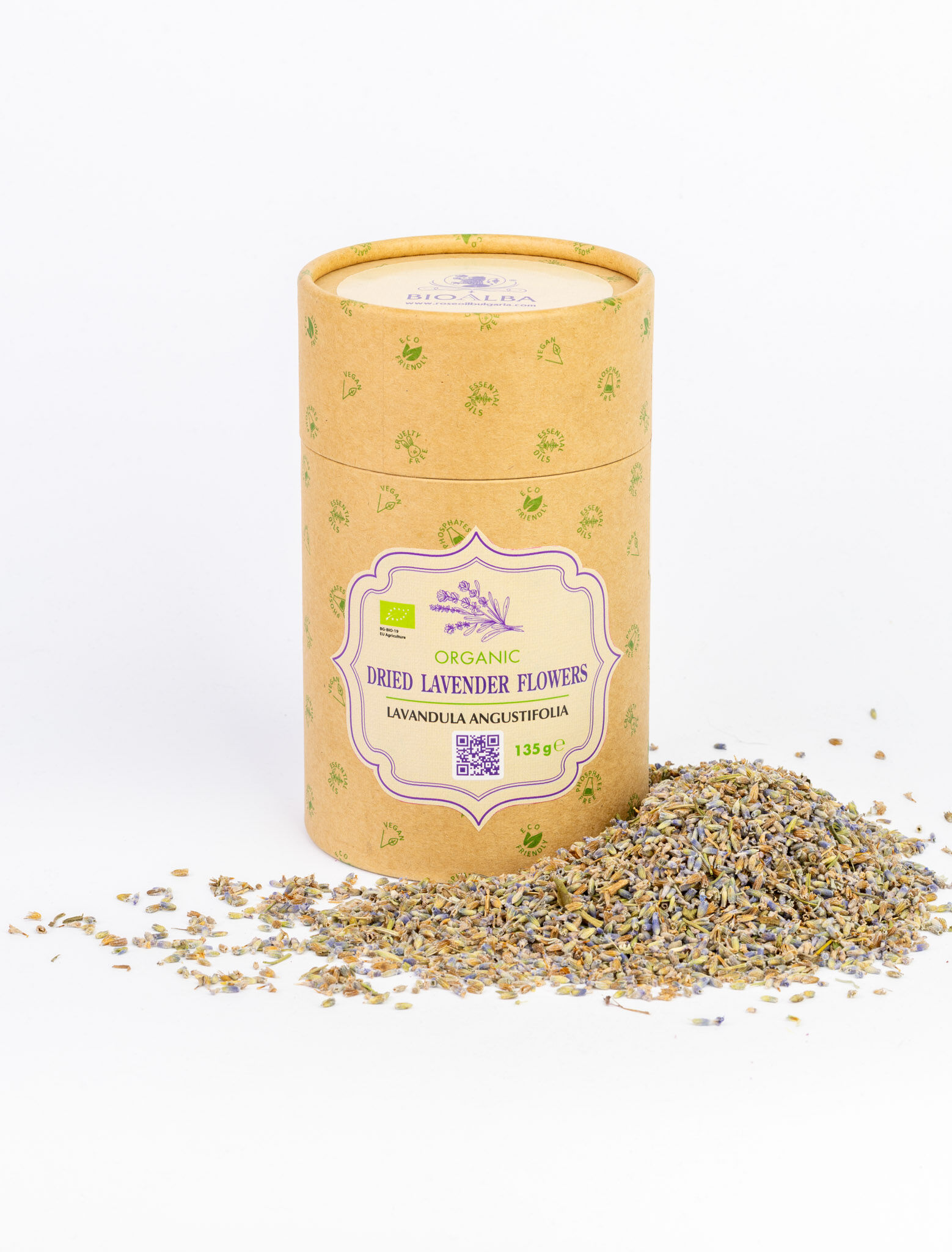 Premium Organic Bulgarian Lavender Tea — 135g Dried Flowers in Luxury Eco-Friendly Gift Tube