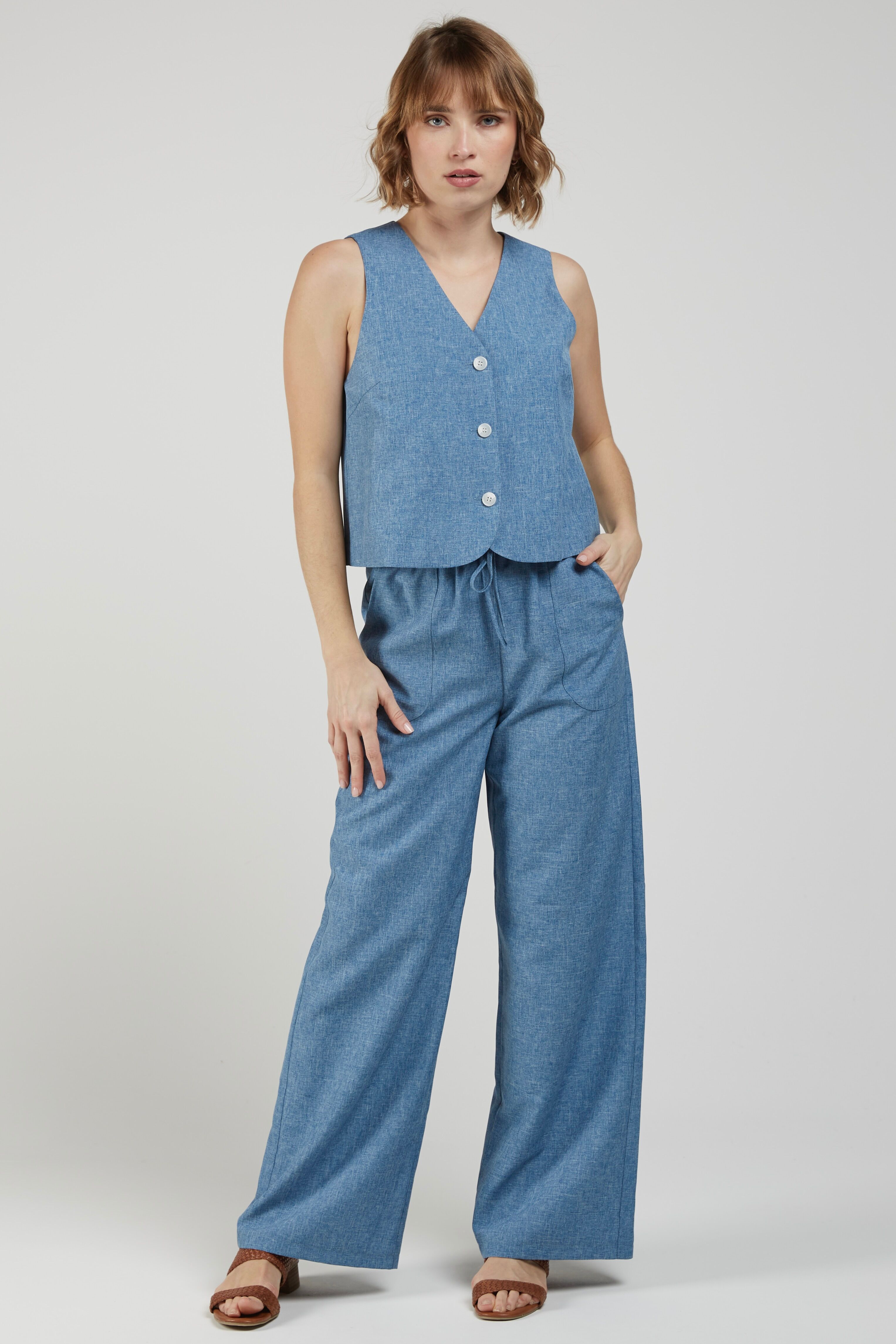 LUPIN - Wide Cotton Blend Trousers