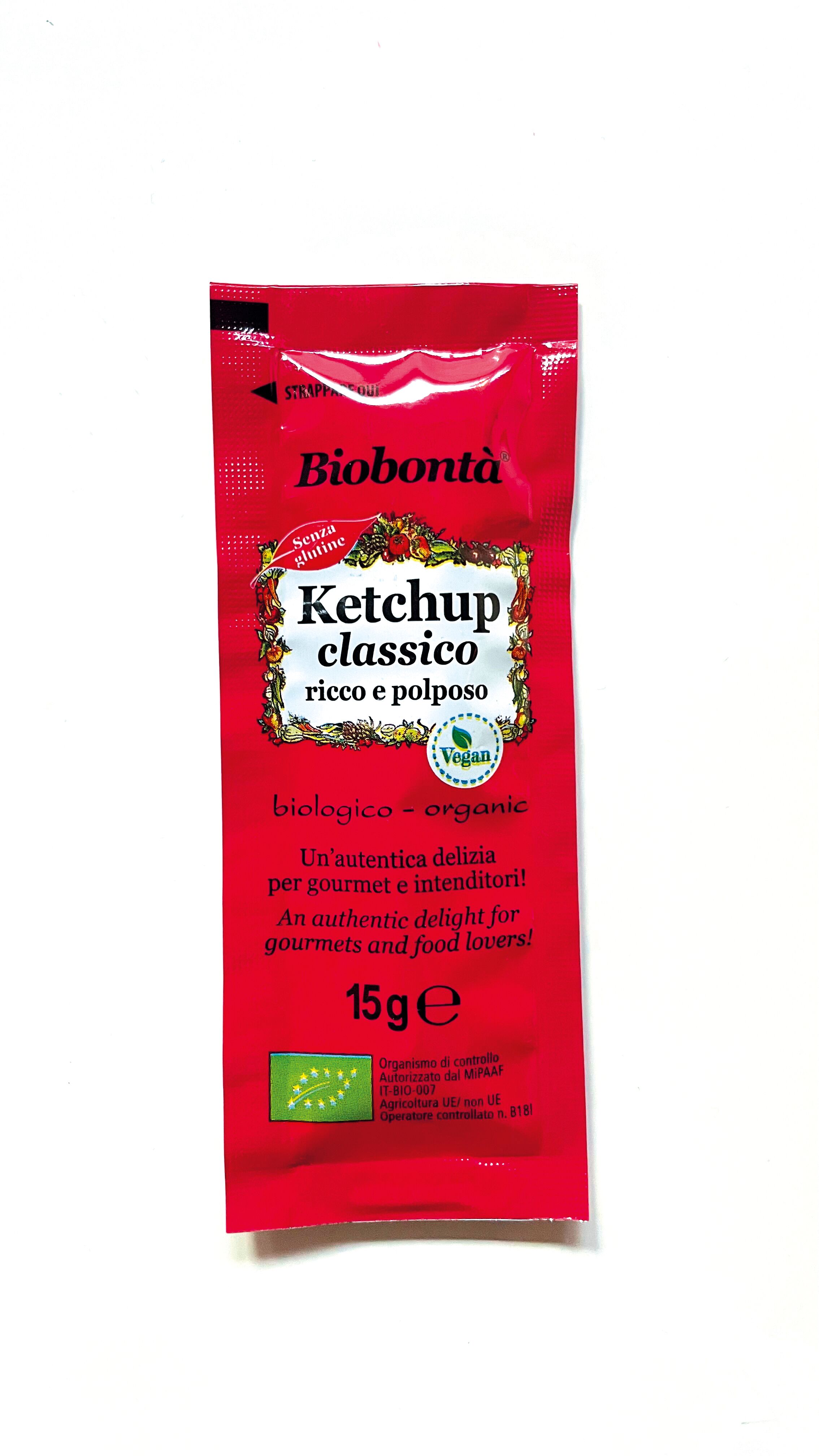 Single-dose organic ketchup 15 g