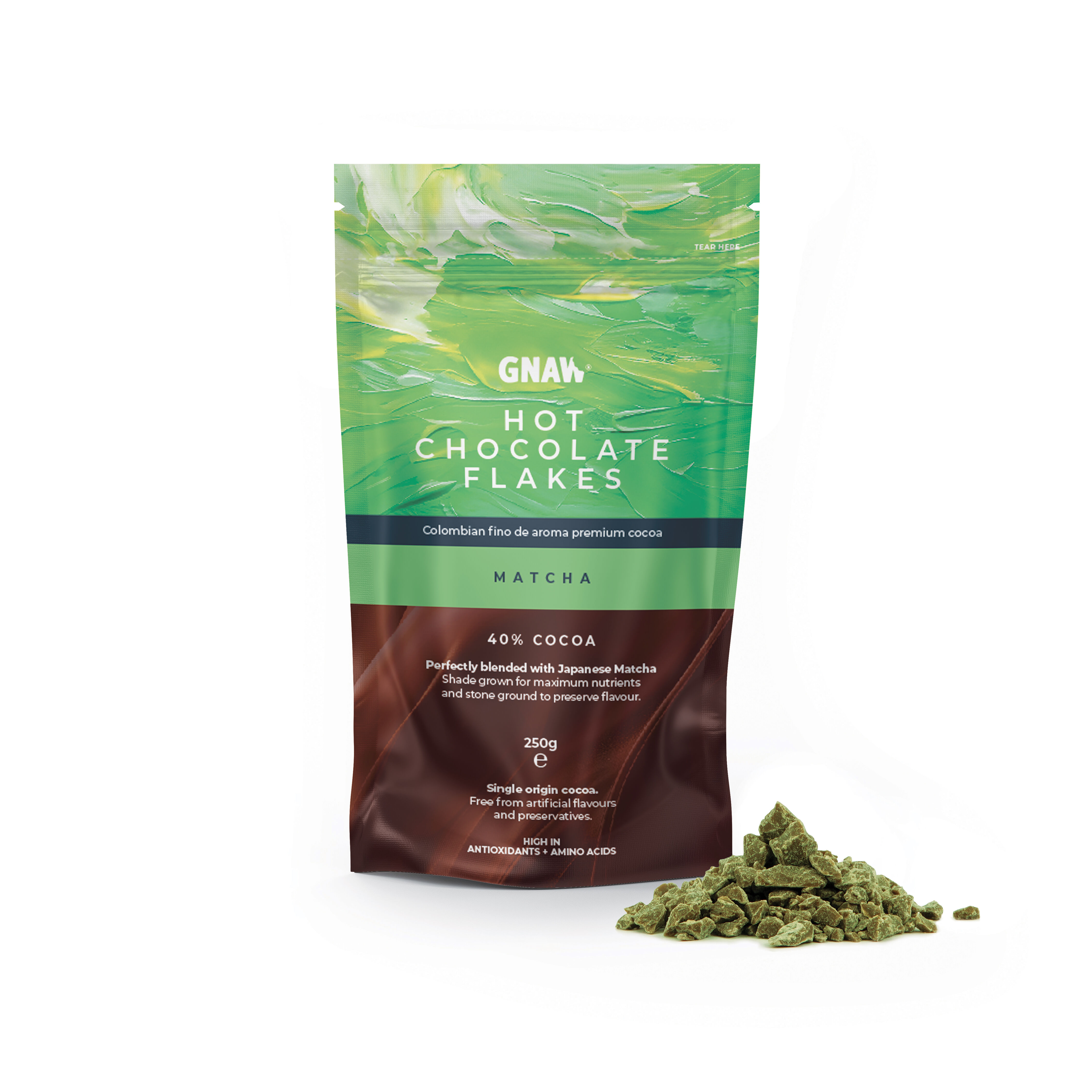 Matcha-Heiße-Schokolade-Flocken