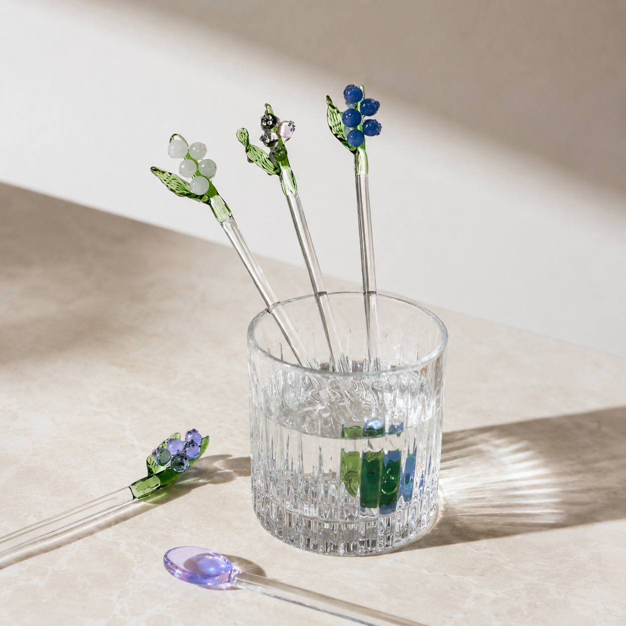 Flower Shape Glass Stirring Rod Mixing Sticks| Drink stirrer