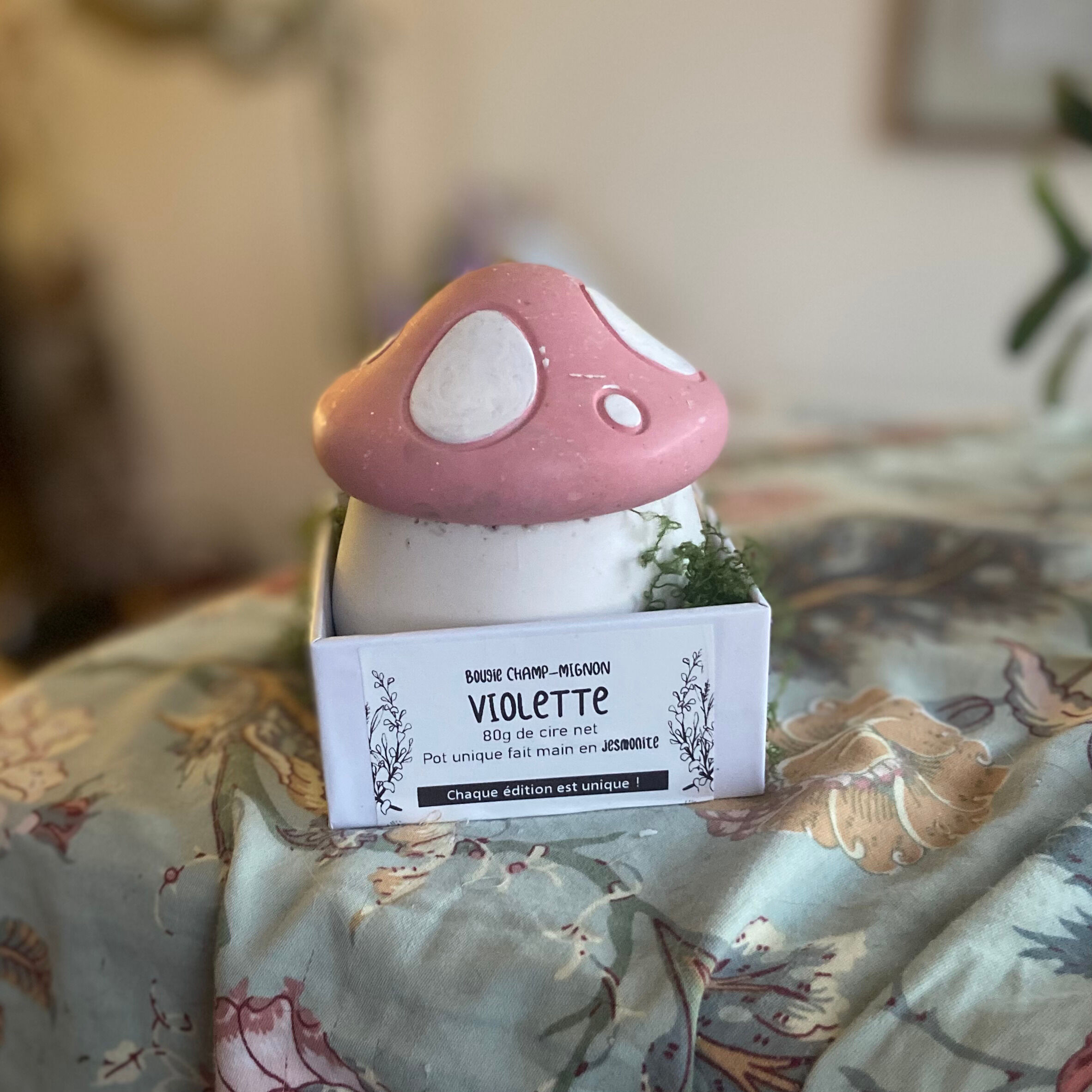Handmade Mushroom Jar Candle - Violet Scent