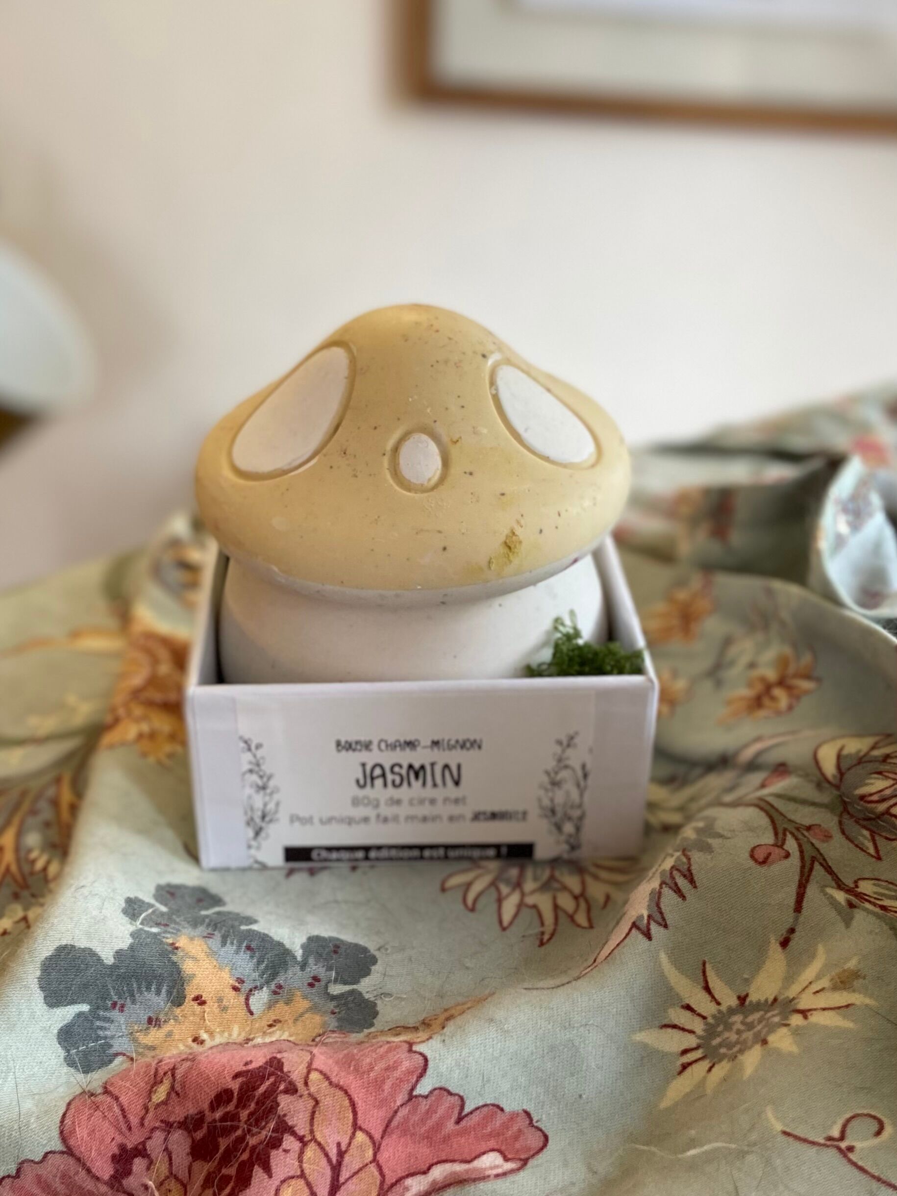 Handmade Mushroom Jar Candle - Jasmine Scent