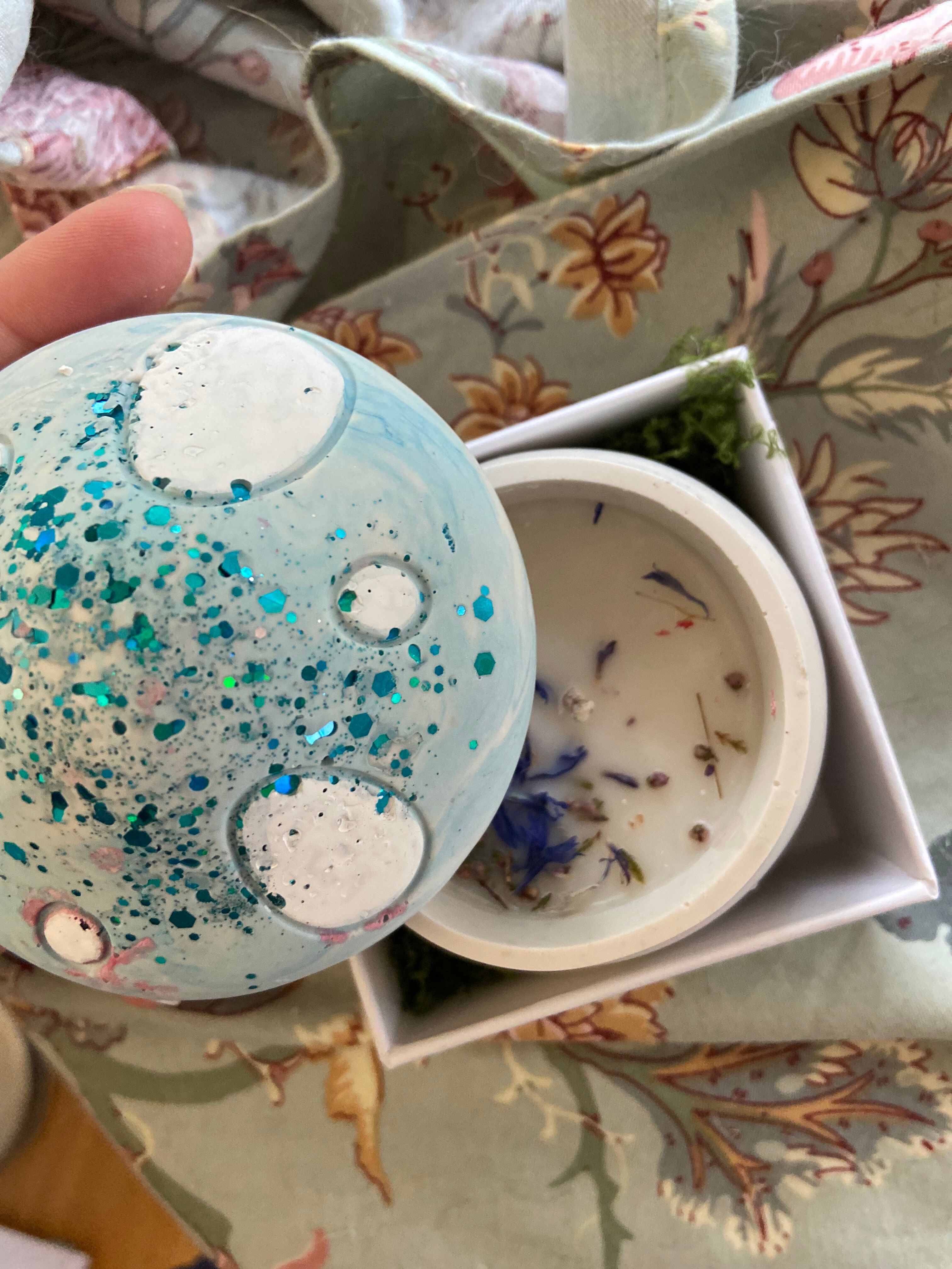 Handmade Mushroom Jar Candle - Cotton Flower Scent
