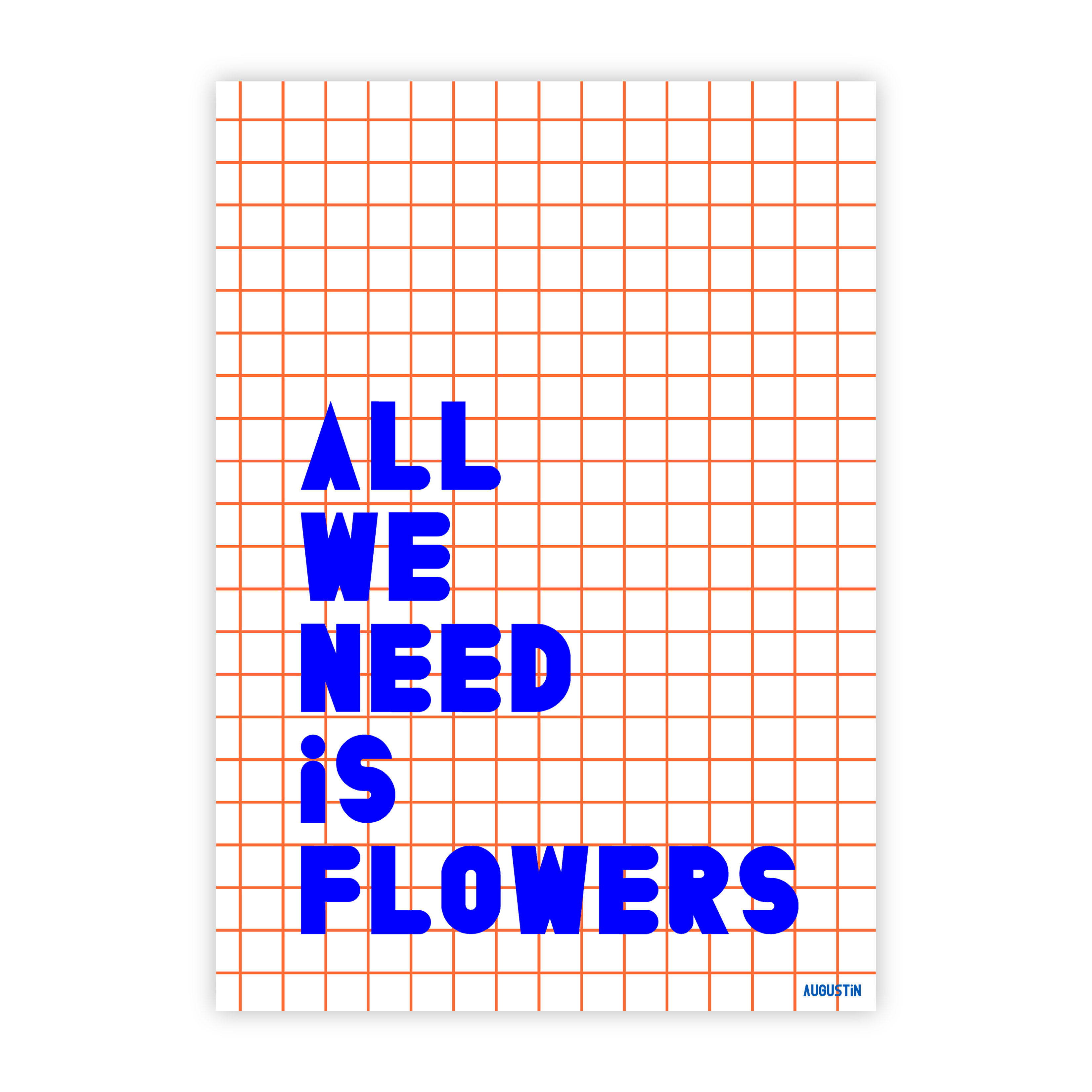 All we need is flowers - postcard