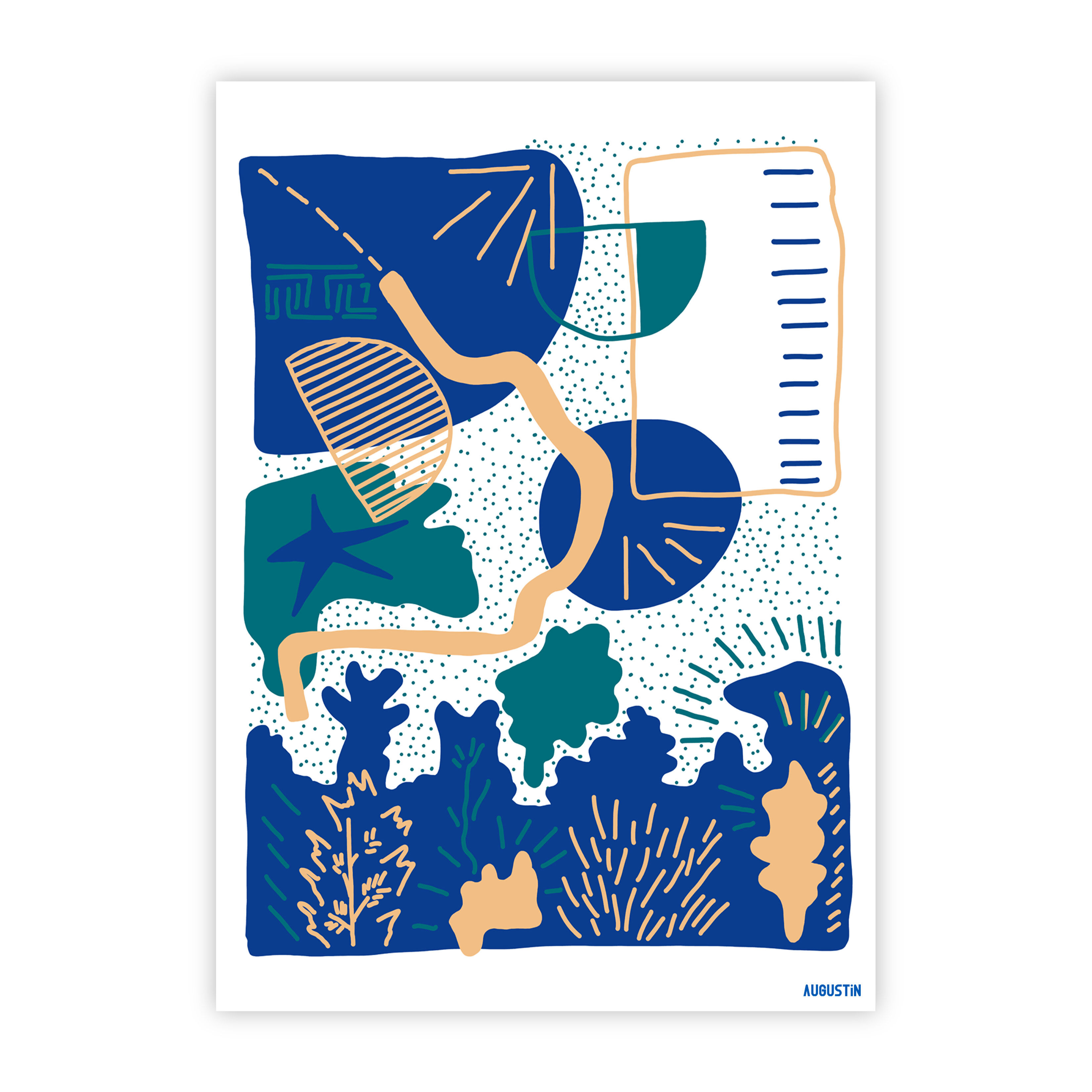 The sea - postcard