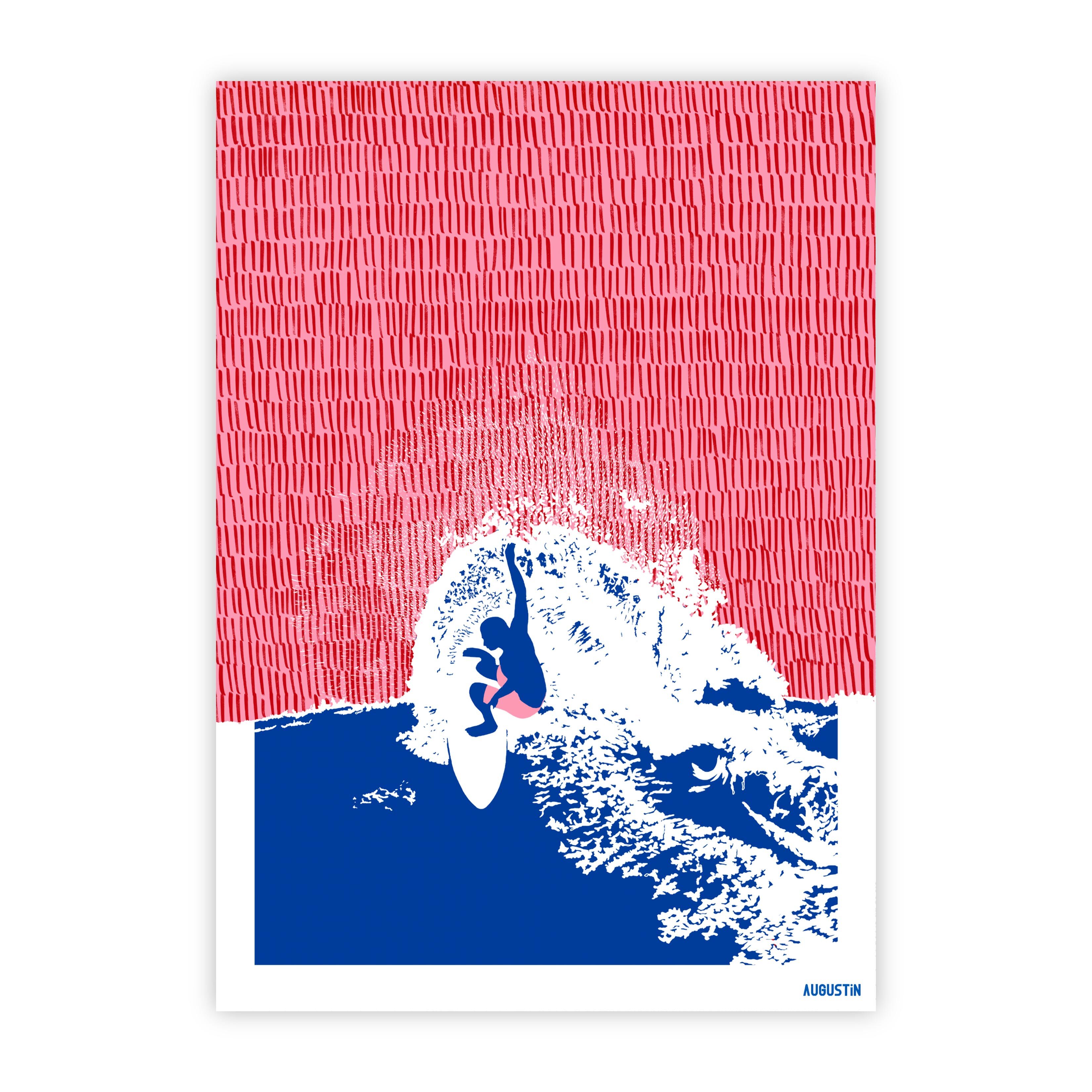 Surfing - postcard