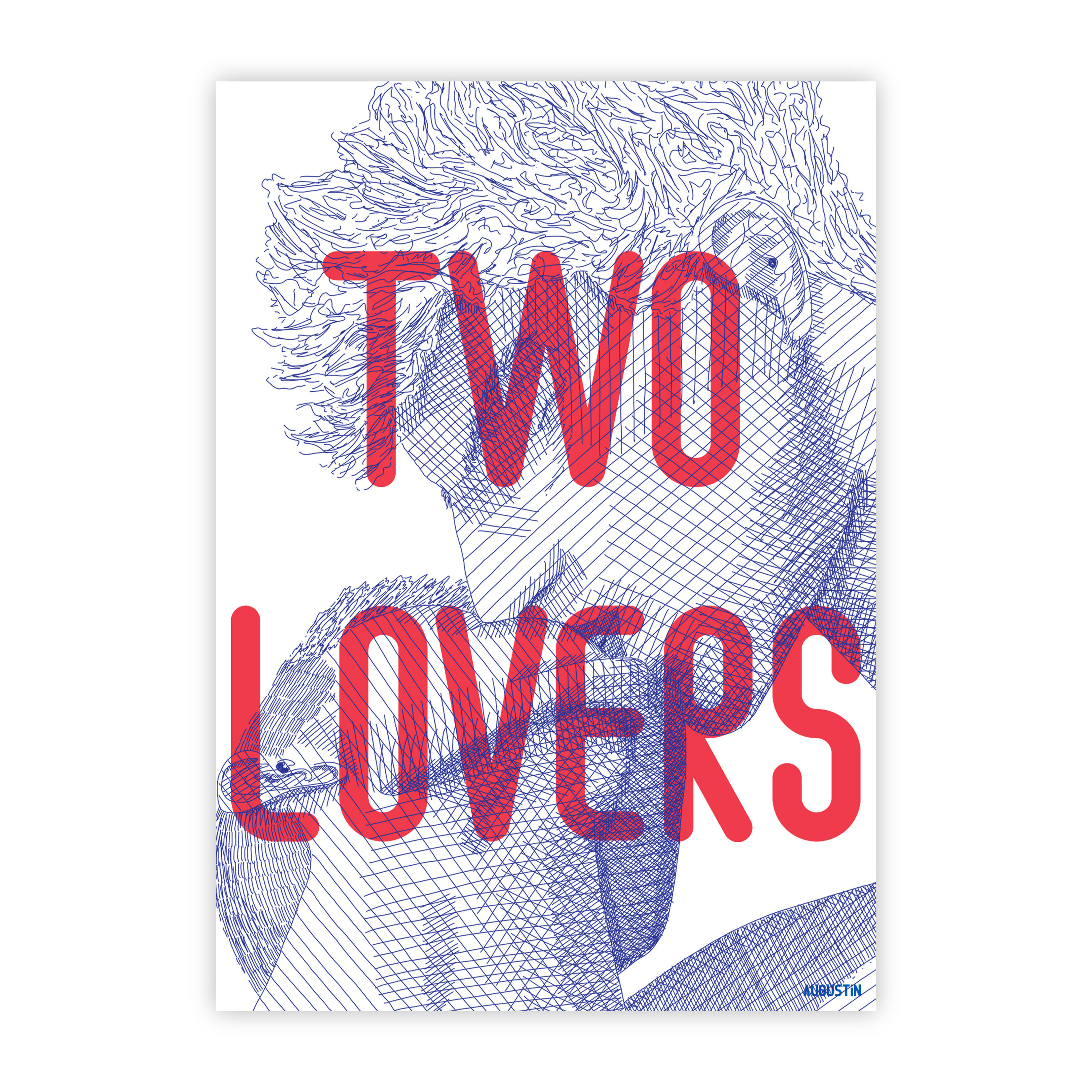 Two lovers - postcard
