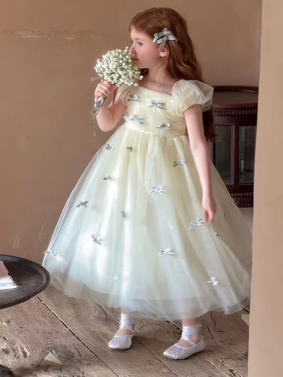 Vestido Bea con detalle de lazo de tul
