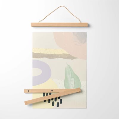 Abstract Pear Illustration Art Print + Bamboo Hanger