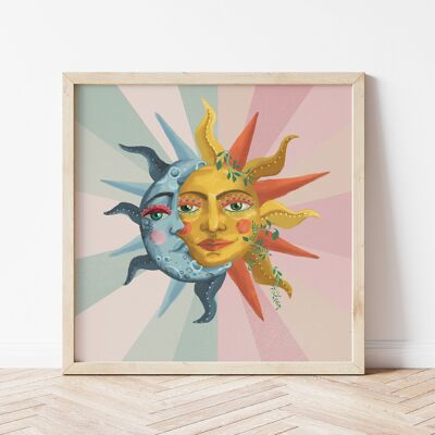 GICLÉE PRINT SQUARE  | The Sun and the Moon