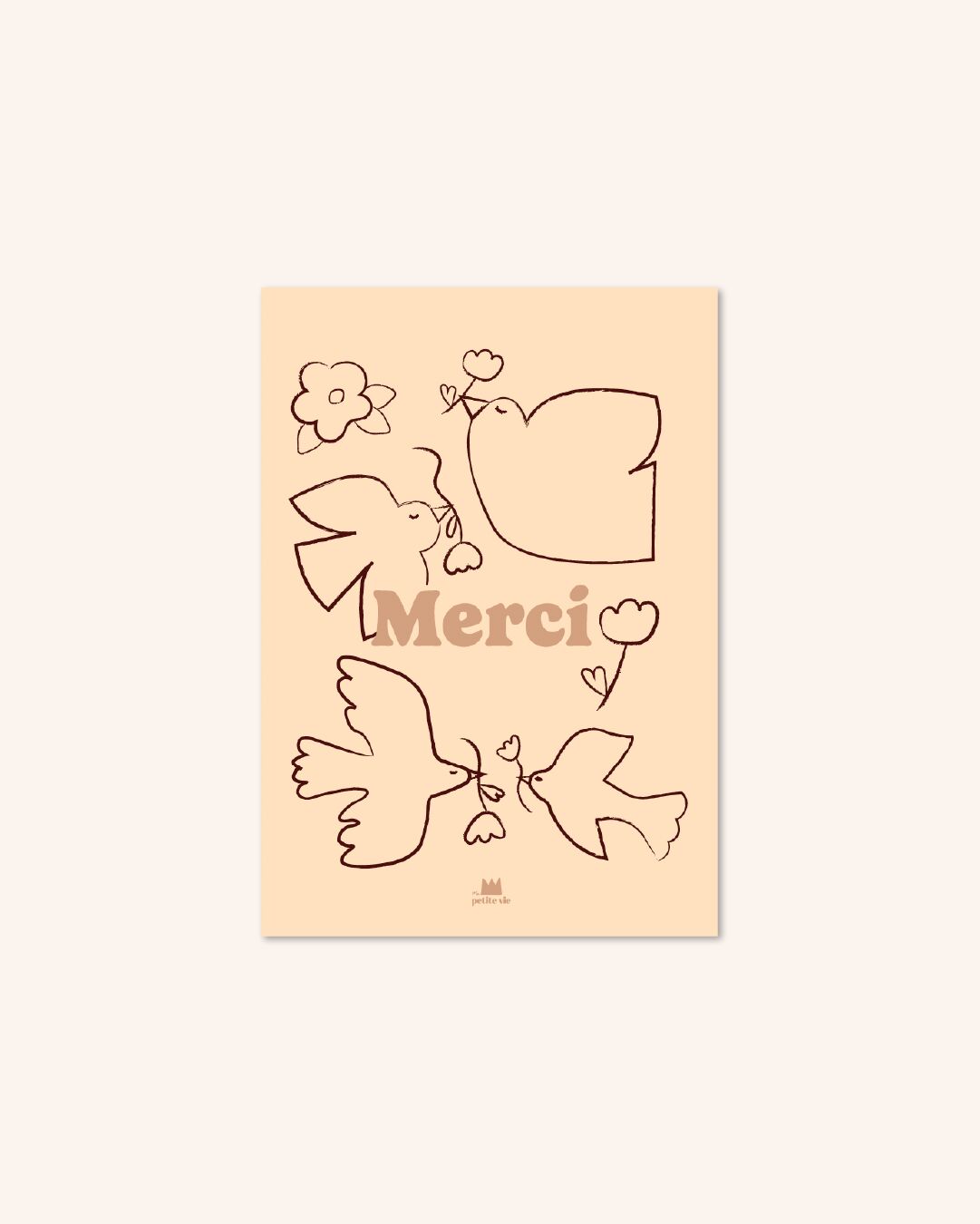 Mini carte "Remerciement" : Merci Envolée poétique (avec enveloppe)