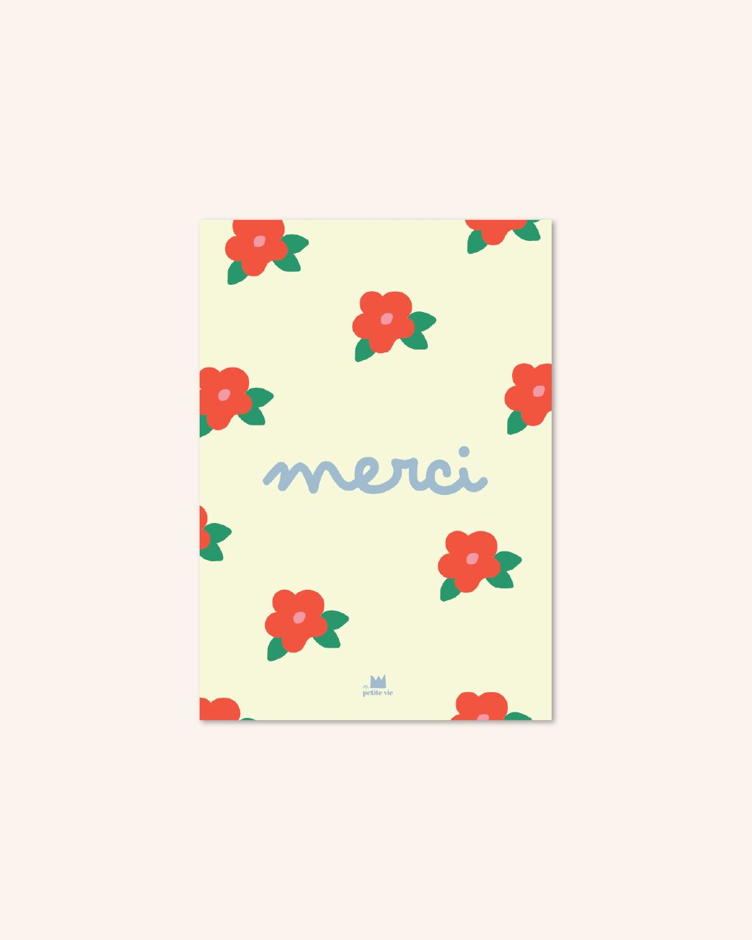 Mini carte "Remerciement" : Merci fleurs (avec enveloppe)