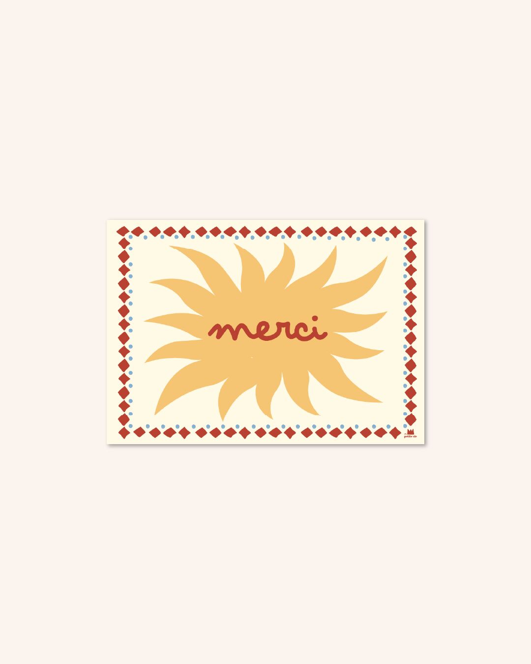 Mini carte "Remerciement" : Merci soleil (avec enveloppe)