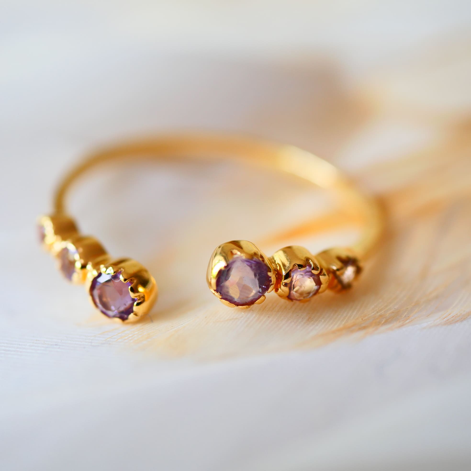 Bague réglable Améthyste DHYANA – Méditation & Sérénité