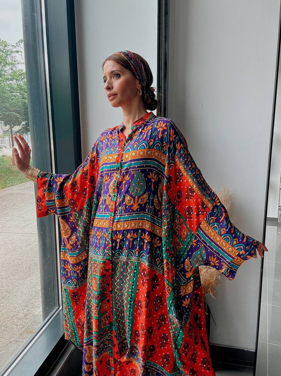 Long printed shirt dress – Loose fit & bohemian chic style