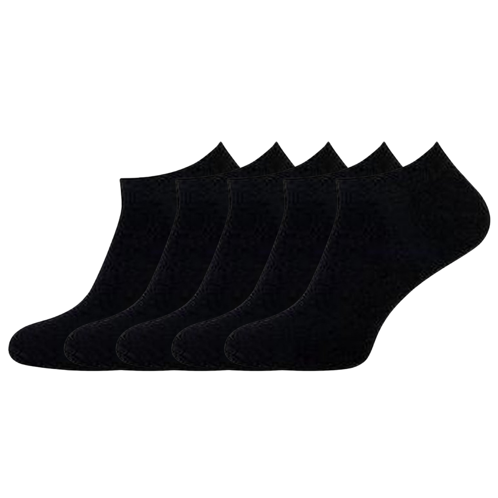 green-goose Bamboo Ankle Socks Men - 5 Pairs - Black - 95% Bamboo