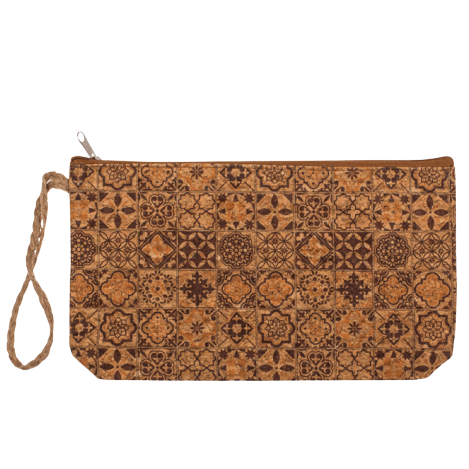 Green Goose Cork Makeup Bag - Brown Tile