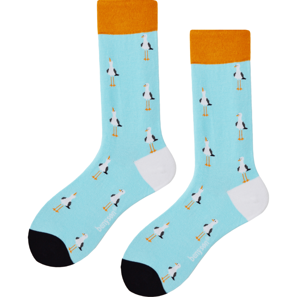 Benyson Organic Cotton Socks - 2 Pairs - Seagulls