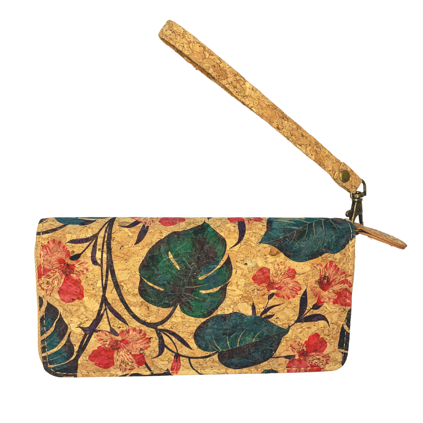 Green Goose Cork Ladies' Wallet - Flower & Leaf