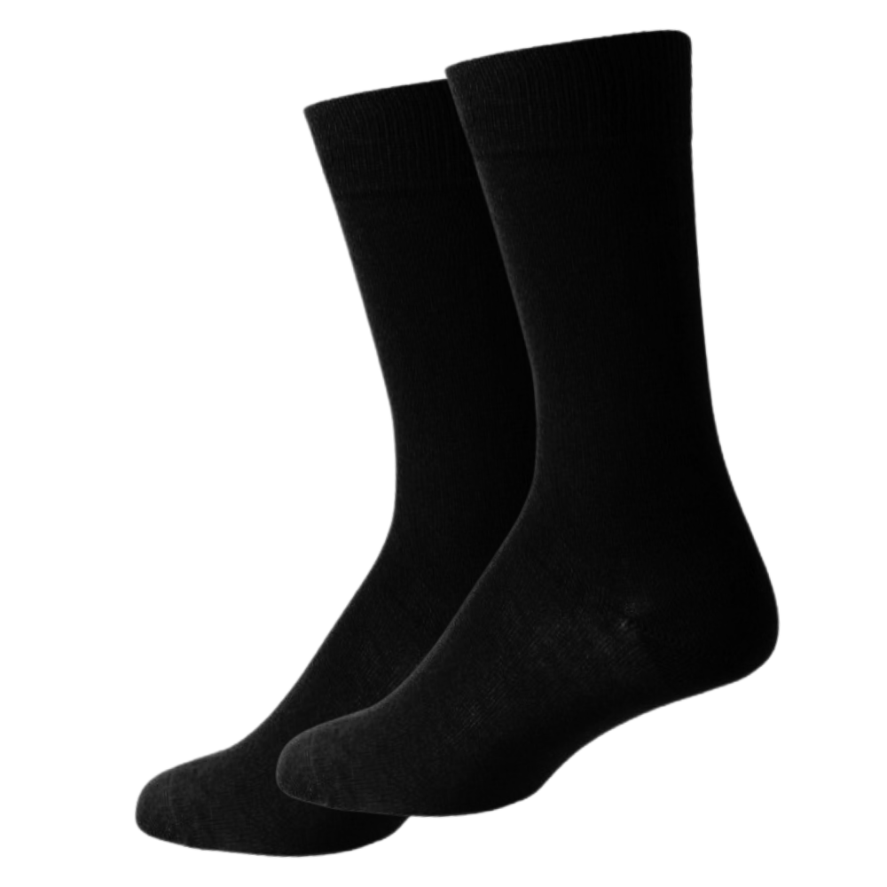 green-goose Bamboo Unisex Socks - 2 Pairs - Black - 95% Bamboo