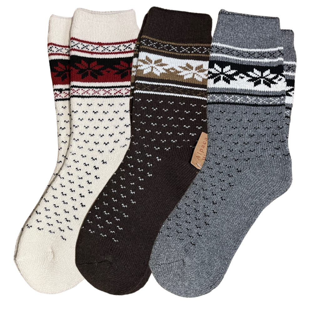 Green-Goose Alpaca Men's Socks - 2 Pairs - Blue/Grey - 95%