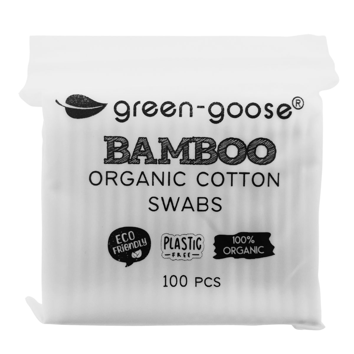 Green-Goose Bamboo Cotton Swabs - 100 Pieces