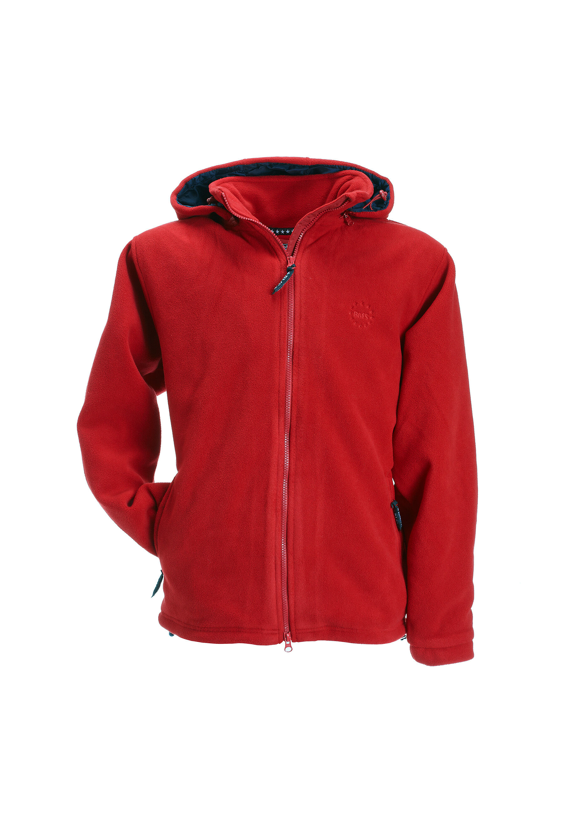 Chaqueta polar con capucha y cortavientos - roja