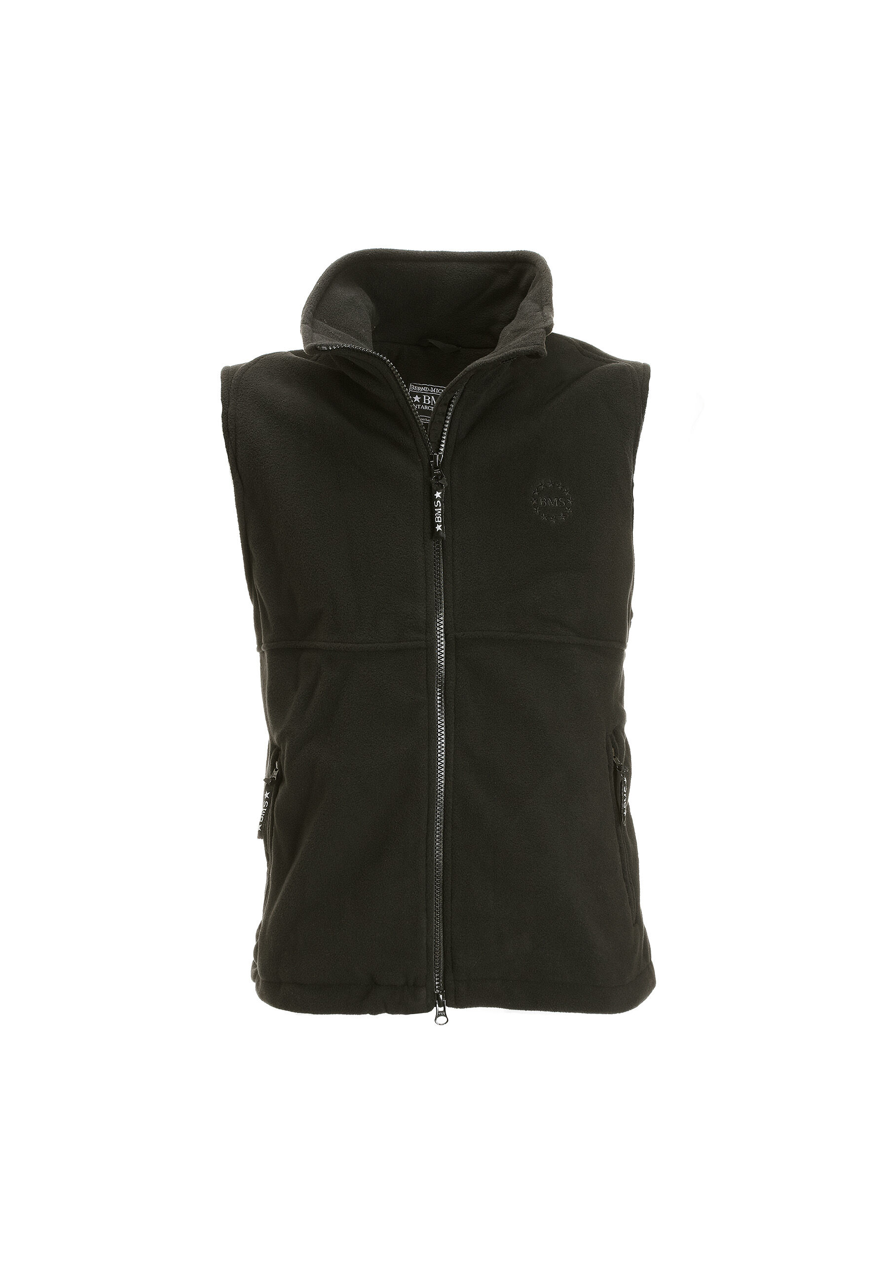 Chaleco polar con forro de nailon cortavientos - negro