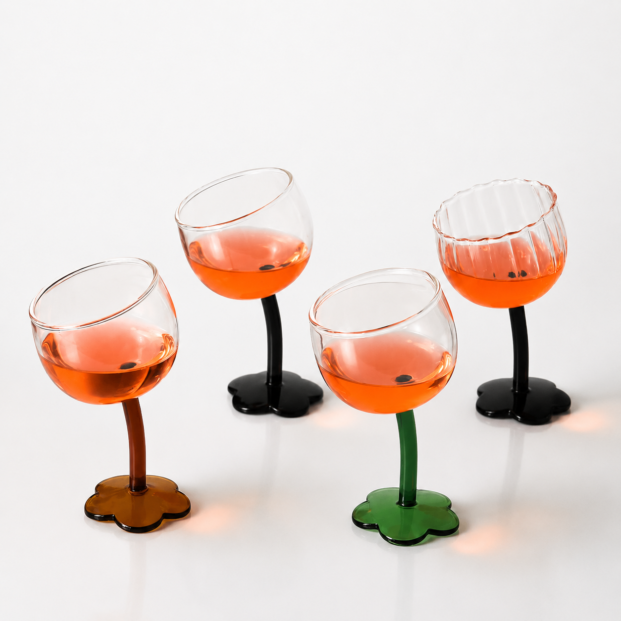 Cute Tilted Flower Wine Glass | Vintage Champagne Cup