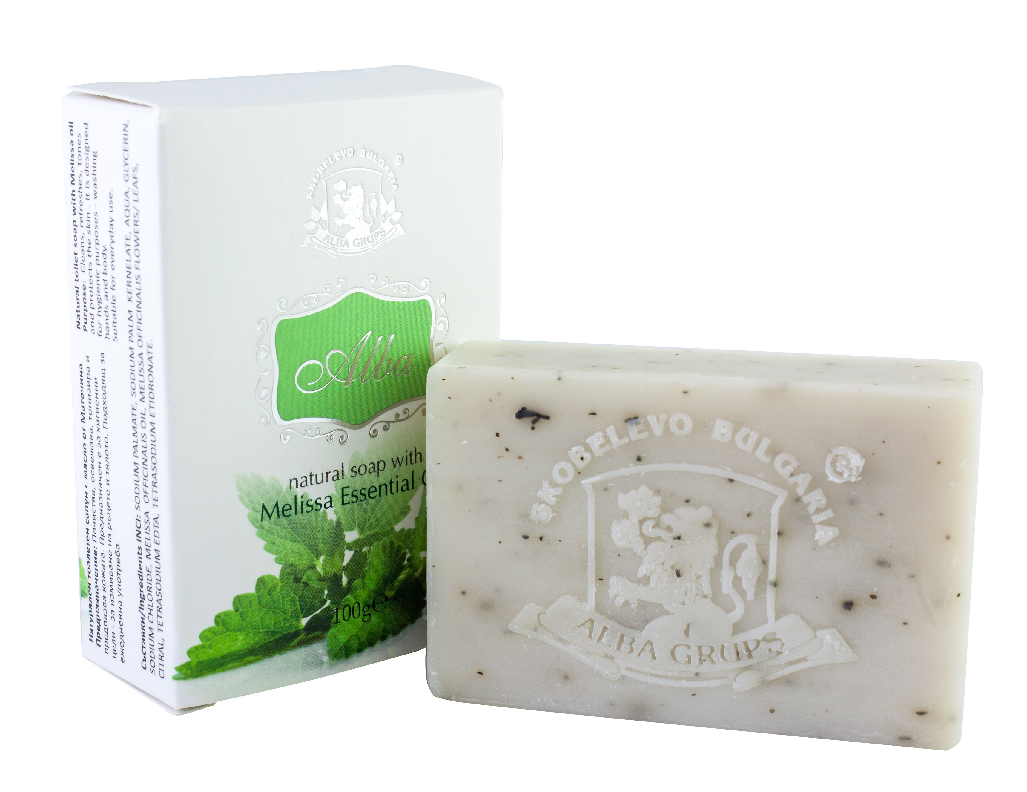 Natural Melissa Soap with Pure Lemon Balm Oil & Herbs (100g) — Refreshing & Toning