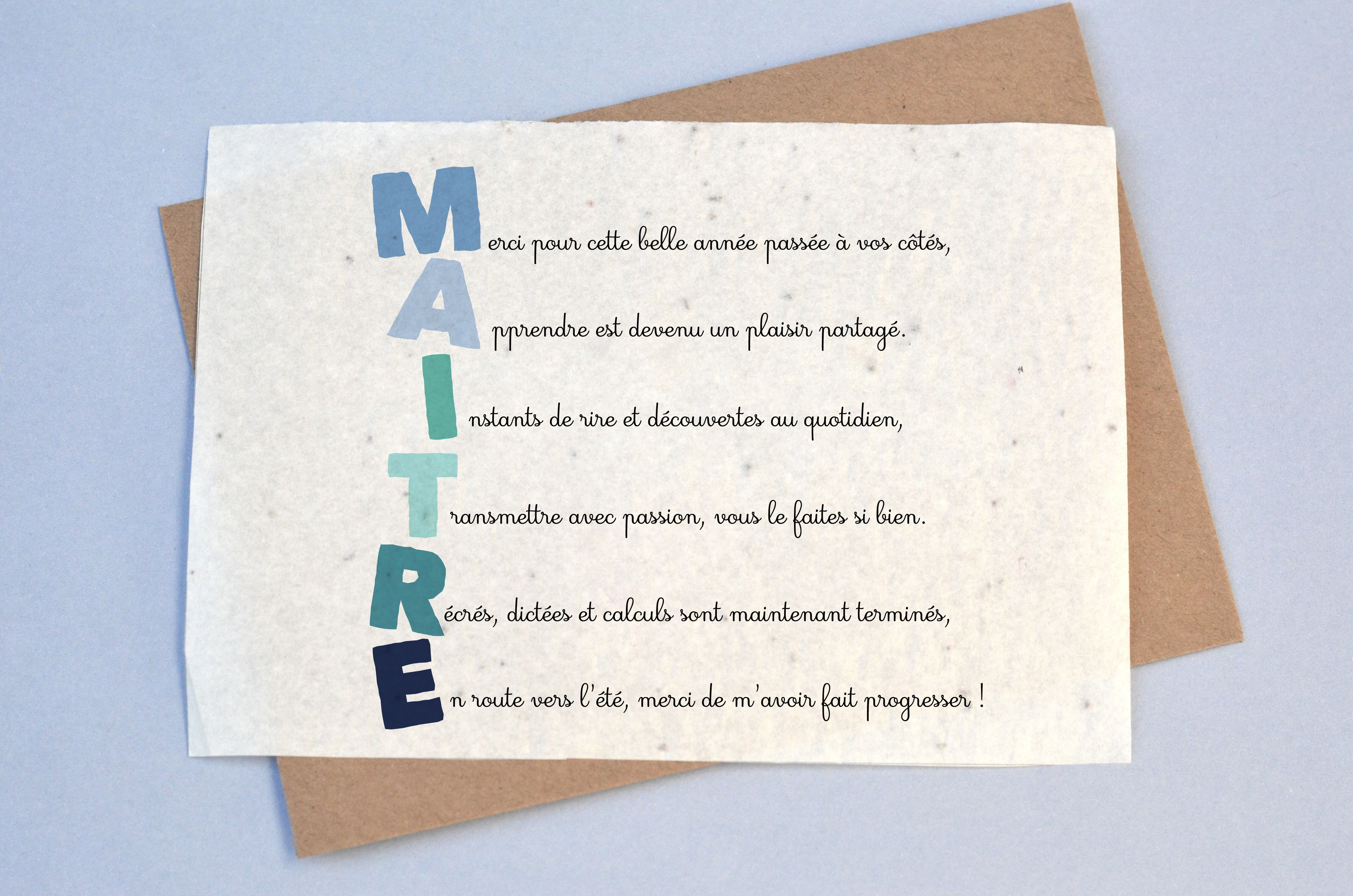 Plantable card Master Acrostic