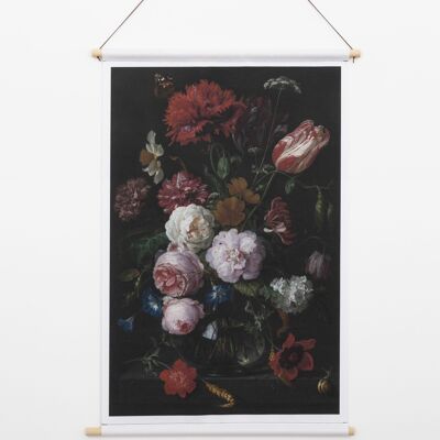 Textile Poster Still Life with Flowers – Wall Cloth