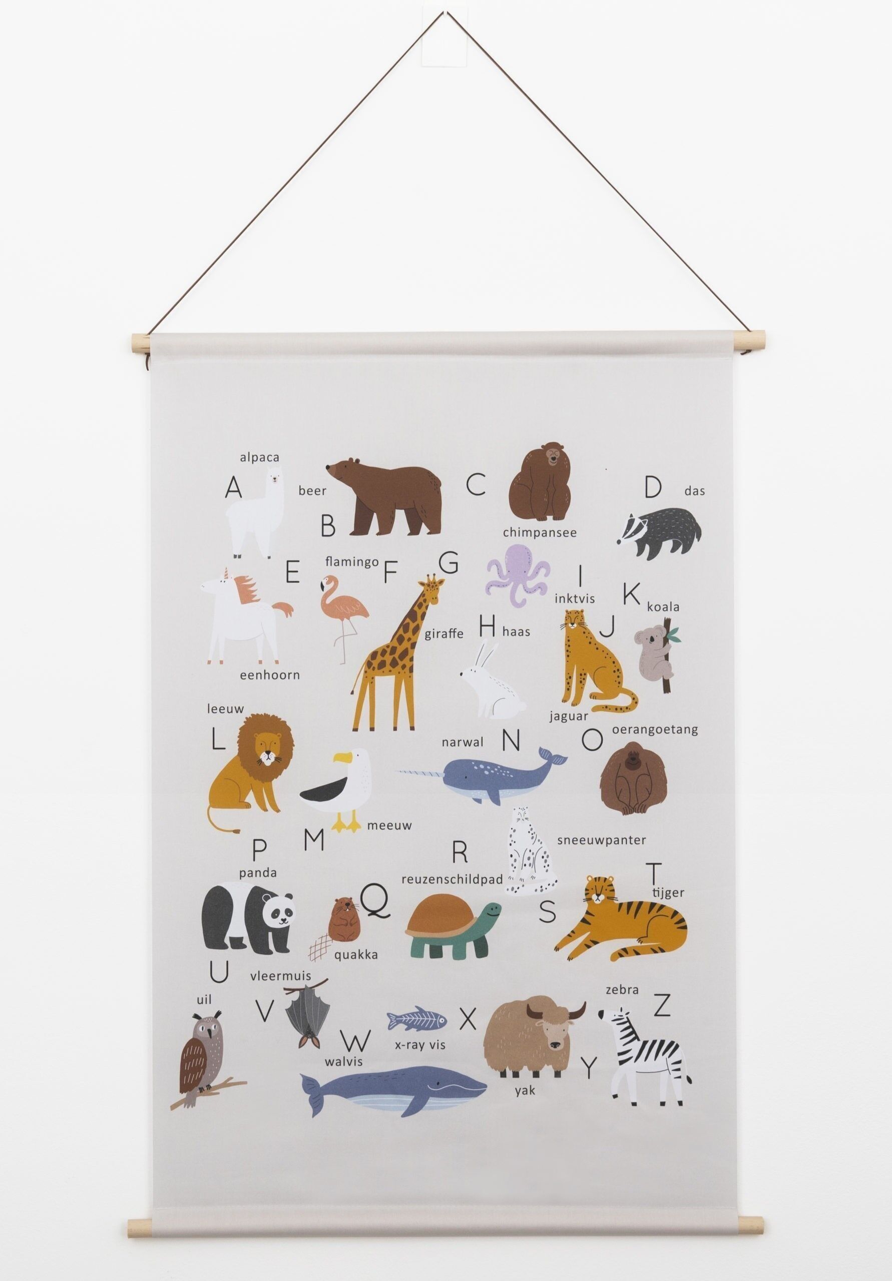 Textilposter Tieralphabet – Wandtuch