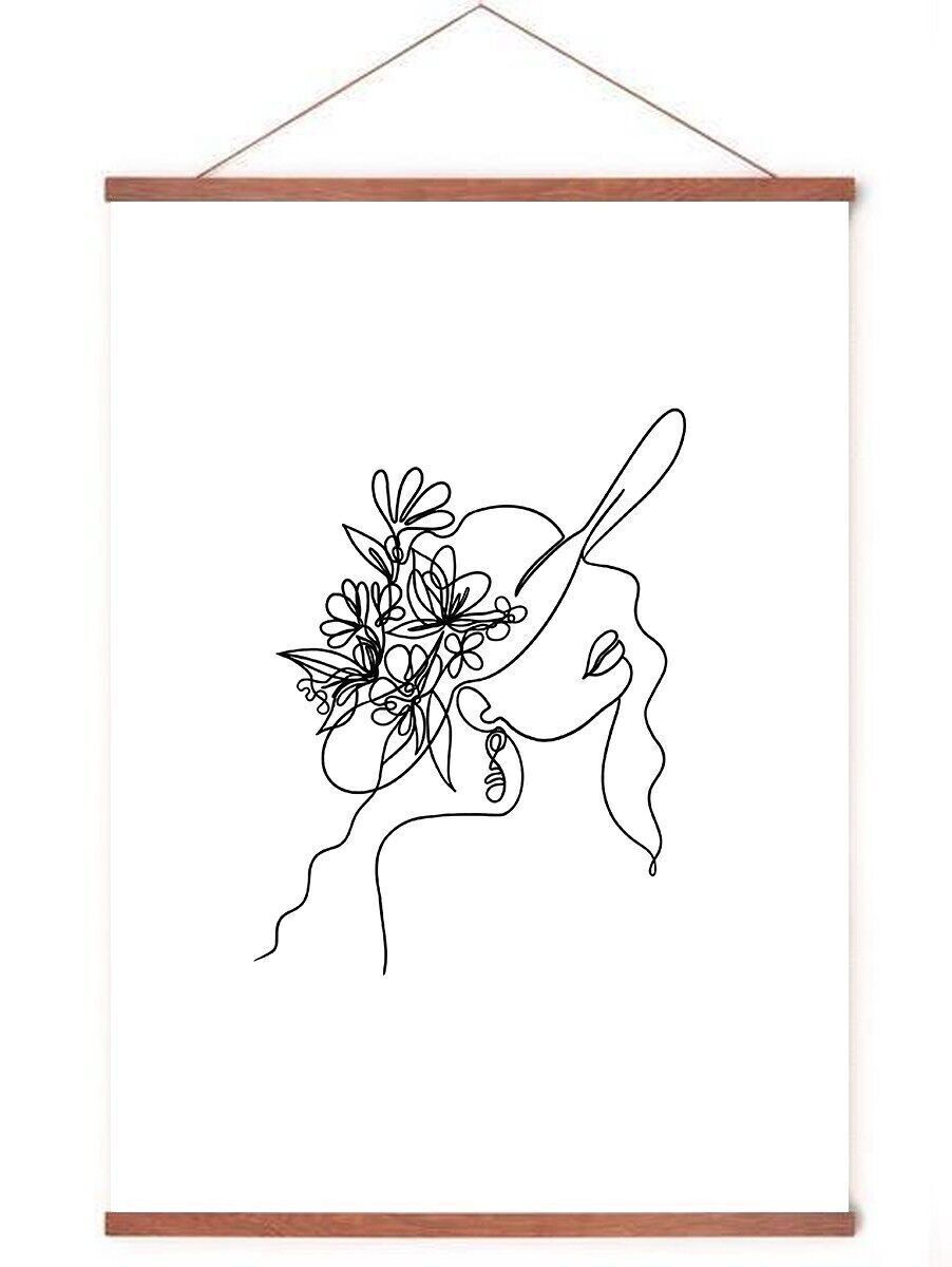 Affiche en porte-affiche - femme aux lignes fines