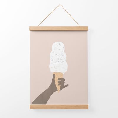 Life is Sweet #1 Ice Cream Art Print + Bamboo Hanger