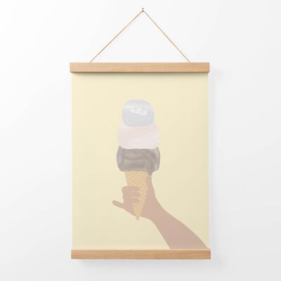 Life is Sweet #3 Ice Cream Art Print + Bamboo Hanger