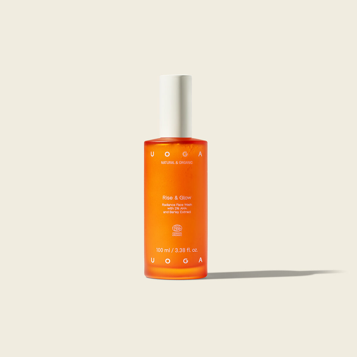 Limpiador facial iluminador con 2 % de AHA y extracto de cebada, Rise & Glow