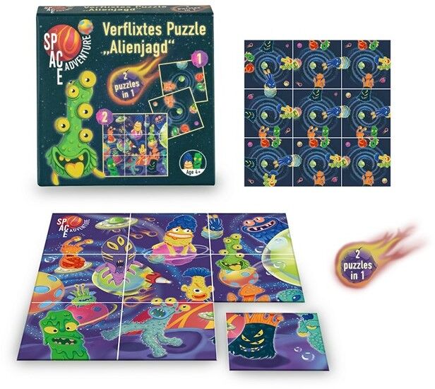 Trendhaus Space Adventure Mini Puzzle 2 en 1 7x7cm en présentoir (12)