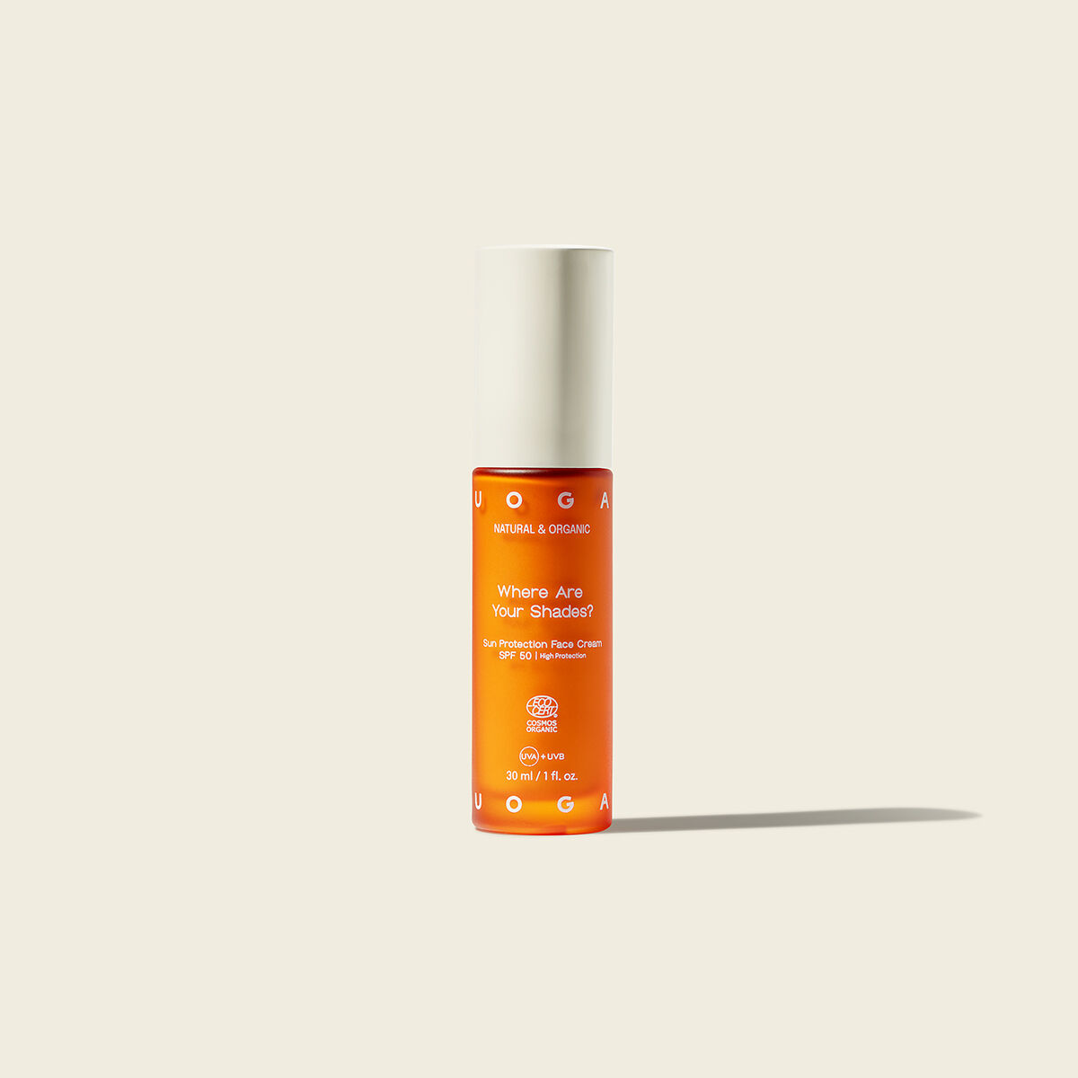 Crème solaire visage, FPS 50, Où sont vos lunettes de soleil ?